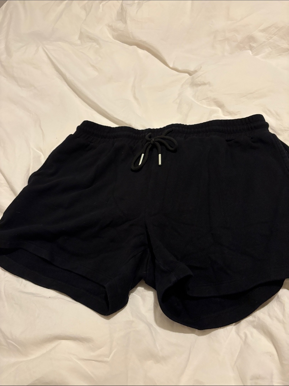 Women's Black Athletic Lounge Shorts with Drawstring Waist
